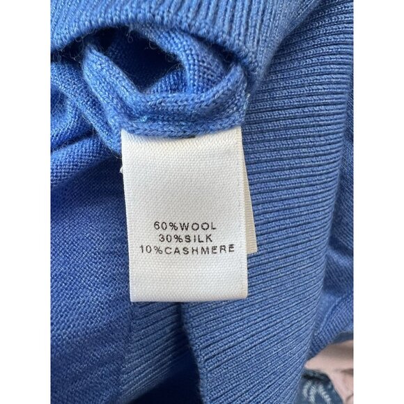 SoCa St John Women's Cobalt Blue Wool/Silk/Cashmere Blend Cardigan Sweater Sz XL - Picture 13 of 13